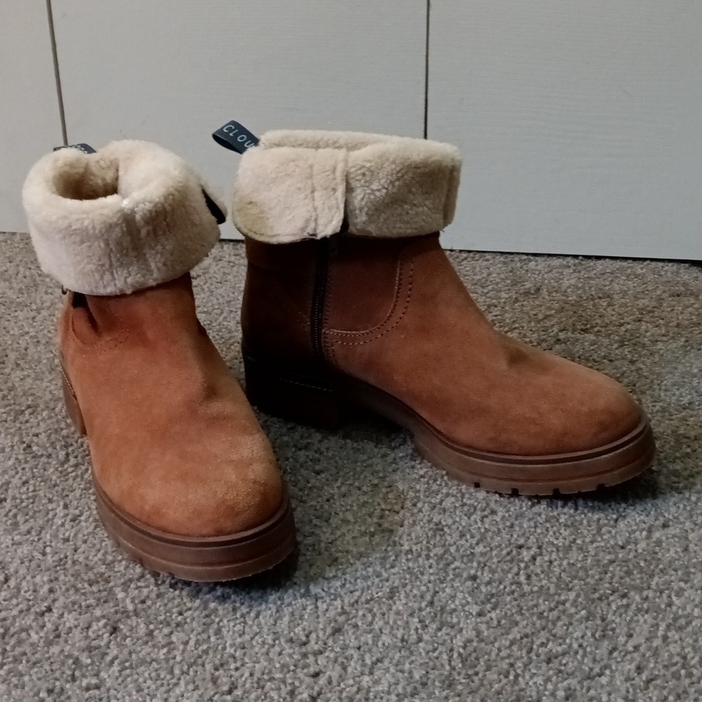 Ankle Boots Musse & Cloud Geos Suede Booties Sherpa Lining Size 10 - Picture 4 of 15